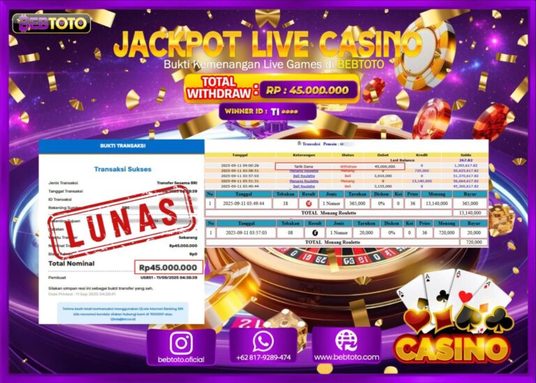 🌐''BEBTOTO'' Jackpot Dalam Bermain Live Games Roulette 2025🌐